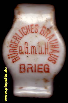 Picture of a ceramic Hutter stopper from: Bürgerliches Brauhaus eGmbH, Brieg, Brzeg, Poland
