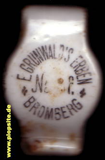 Picture of a ceramic Hutter stopper from: Brauerei Grunwald’s Erben Nachfolger, Bromberg, Bydgoszcz, Poland