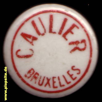 Picture of a ceramic Hutter stopper from: Brasserie Caulier, Bruxelles, Brussel, Brüssel, Belgium