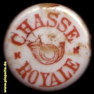 Picture of a ceramic Hutter stopper from: Brasserie de la Chasse Royale, Bruxelles, Brussel, Brüssel, Belgium