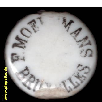 Picture of a ceramic Hutter stopper from: Brasserie F. Moereman S.A., Bruxelles, Brussel, Brüssel, Belgium