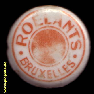 Picture of a ceramic Hutter stopper from: Brasserie Roelants, Bruxelles, Brussel, Brüssel, Belgium