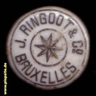 Picture of a ceramic Hutter stopper from: Brasserie J. Ringoot & Co, Bruxelles-Antwerpen, Bruxelles, Brussel, Brüssel, Belgium