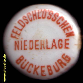 Picture of a ceramic Hutter stopper from: Feldschlößchen Niederlange, Bückeburg, Germany