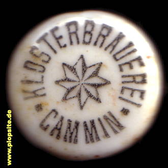 Picture of a ceramic Hutter stopper from: Kloster Brauerei GmbH, Cammin, Kamień Pomorski, Poland