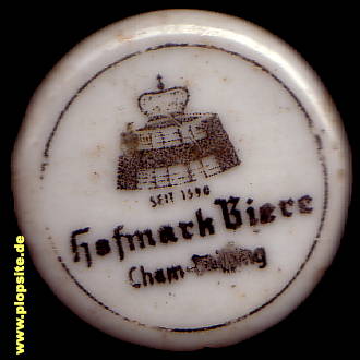 Picture of a ceramic Hutter stopper from: Hofmark Brauerei, Cham - Loifling, Germany