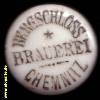 Picture of a ceramic Hutter stopper from: Brauerei Bergschloß, Chemnitz, Karl-Marx-Stadt, Germany