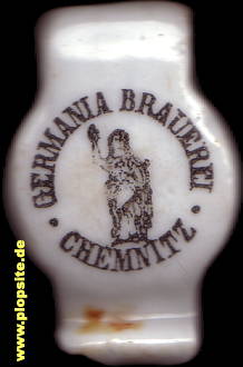 Picture of a ceramic Hutter stopper from: Germania Brauerei, Chemnitz, Karl-Marx-Stadt, Germany