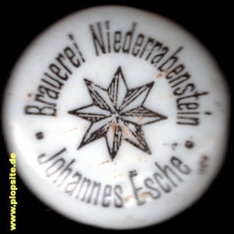 Picture of a ceramic Hutter stopper from: Rittergutsbrauerei Niederrabenstein, Johannes Esche, Chemnitz, Karl-Marx-Stadt, Germany