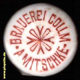 Picture of a ceramic Hutter stopper from: Brauerei A, Mitschke, Collm, Kollm, Wermsdorf-Collm, Germany