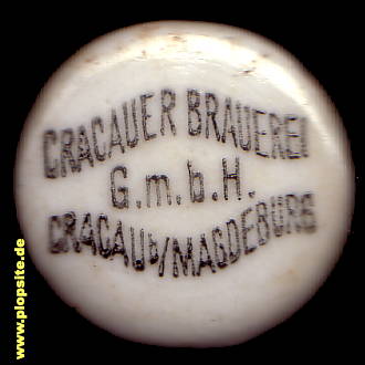 Picture of a ceramic Hutter stopper from: Brauerei GmbH, Cracau, Magdeburg-Cracau, Germany