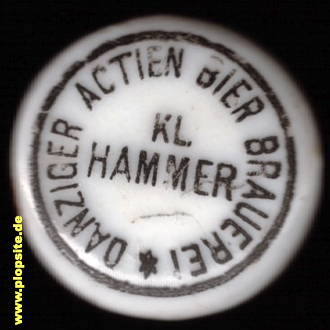 Bügelverschluss aus: Actien Bierbrauerei Hammer, Danzig, Gdańsk, Polen