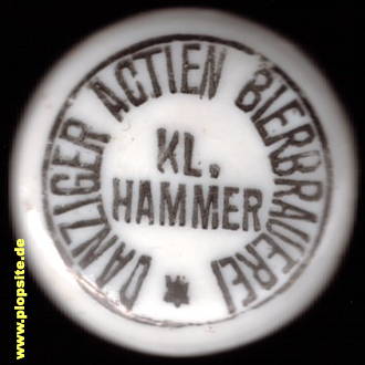 Bügelverschluss aus: Actien Bierbrauerei Hammer, Danzig, Gdańsk, Polen