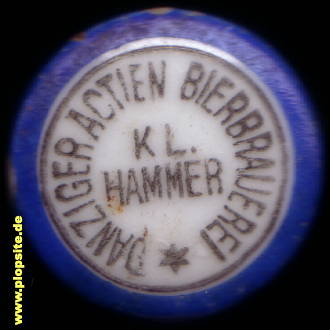Bügelverschluss aus: Actien Bierbrauerei (Kl Hammer = Kleinhammerweg), Danzig, Gdańsk, Polen