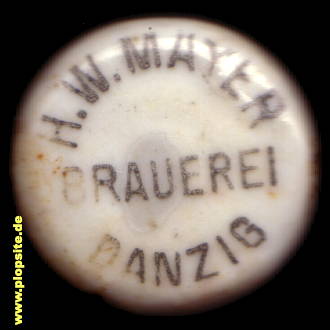 Bügelverschluss aus: Brauerei H.W. Mayer, Danzig, Gdańsk, Polen