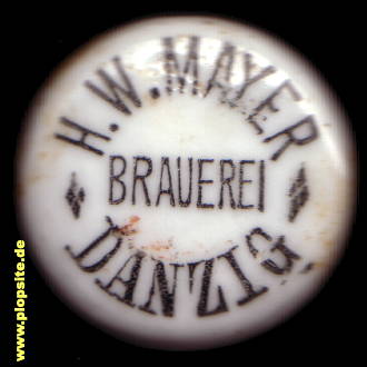 Bügelverschluss aus: Brauerei H.W. Mayer, Danzig, Gdańsk, Polen