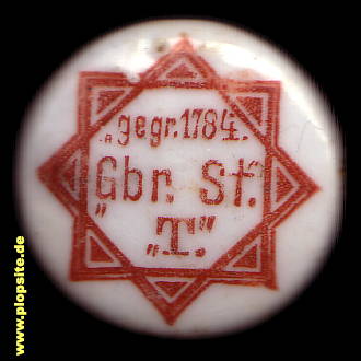 Picture of a ceramic Hutter stopper from: Brauerei Schloßgrund Gebrüder Stobbe, Danzig - Tiegenhof, Nowy Dwór Gdański, Poland
