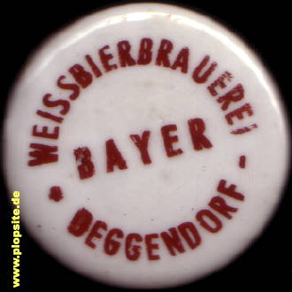 Picture of a ceramic Hutter stopper from: Weißbierbrauerei Bayer, Deggendorf, Germany