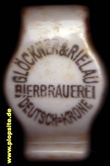 Picture of a ceramic Hutter stopper from: Bierbrauerei Glöckner & Rielau, Deutsch Krone, Wałcz, Poland