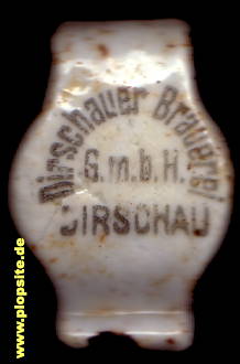 Picture of a ceramic Hutter stopper from: Brauerei & Malzfabrik GmbH, Dirschau, Tczew, Poland
