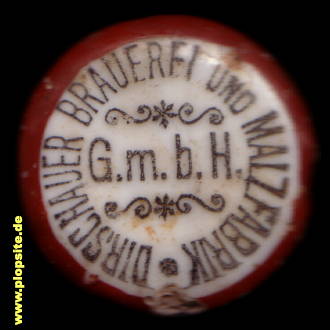 Picture of a ceramic Hutter stopper from: Brauerei & Malzfabrik GmbH, Dirschau, Tczew, Poland