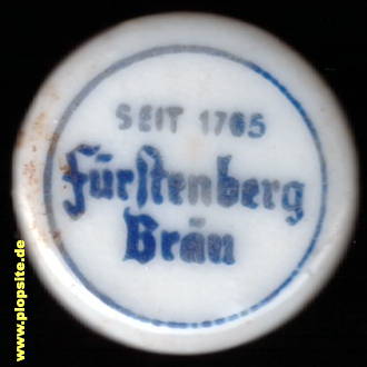 Picture of a ceramic Hutter stopper from: Fürstenberg Bräu, Donaueschingen, Germany