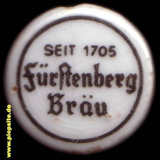 Picture of a ceramic Hutter stopper from: Fürstenberg Bräu, Donaueschingen, Germany