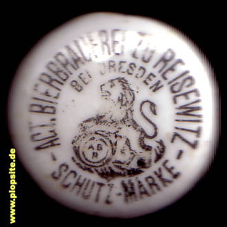 Picture of a ceramic Hutter stopper from: Actien-Bierbrauerei zu Reisewitz, Dresden, Germany