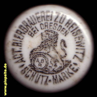 Picture of a ceramic Hutter stopper from: Actien-Bierbrauerei zu Reisewitz , Dresden, Germany