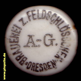 Picture of a ceramic Hutter stopper from: Brauerei zum Feldschlößchen AG, Dresden, Germany