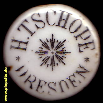 Picture of a ceramic Hutter stopper from: H. Tschope, Dresden, Germany