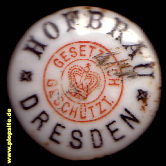 Picture of a ceramic Hutter stopper from: Hofbrauhaus, Dresden, Germany