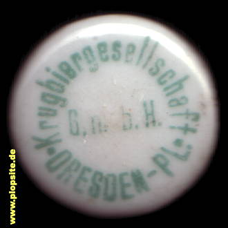 Picture of a ceramic Hutter stopper from: Krugbiergesellschaft GmbH, Dresden, Germany