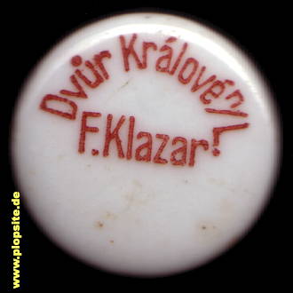 Picture of a ceramic Hutter stopper from: Pivovar Klazar Brauerei Königinhof, Dvůr Králové nad Labem, Königinhof / Elbe, Czech Republic