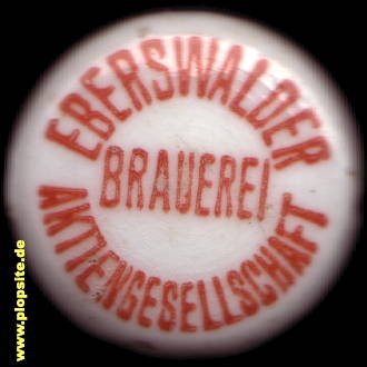 Picture of a ceramic Hutter stopper from: Brauerei Aktiengesellschaft, Eberswalde, Germany