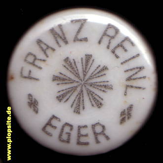 Picture of a ceramic Hutter stopper from: Eger; Franz Reinl,  CZ, unbekannt, Czech Republic