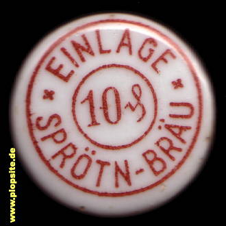 Picture of a ceramic Hutter stopper from: Sprötn Brauerei, Eger, Cheb, Czech Republic