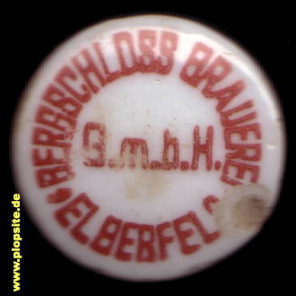 Picture of a ceramic Hutter stopper from: Bergschloß Brauerei GmbH, Wuppertal - Elberfeld, Germany