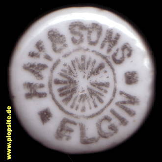 Picture of a ceramic Hutter stopper from: Hay & Sons, Ginger Beer, Elgin, Ailgin, United Kingdom