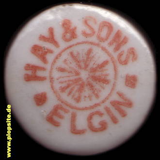 Picture of a ceramic Hutter stopper from: Hay & Sons, Ginger Beer, Elgin, Ailgin, United Kingdom