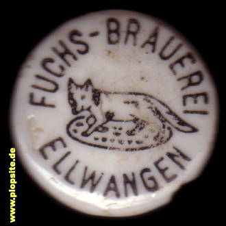 Picture of a ceramic Hutter stopper from: Fuchs Brauerei, Ellwangen / Jagst, Germany