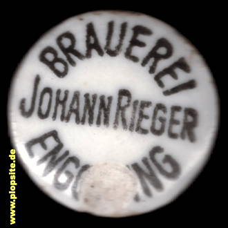 Picture of a ceramic Hutter stopper from: Brauerei Johann Rieger, Engolding, Buchbach, Germany