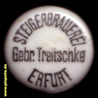 Picture of a ceramic Hutter stopper from: Steigerbrauerei Gebrüder Treitschke, Erfurt, Germany