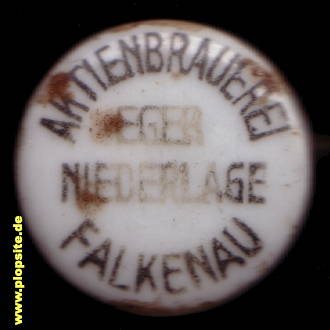 Picture of a ceramic Hutter stopper from: Aktienbrauerei Niederlange Eger, Falkenau, Sokolov, Czech Republic