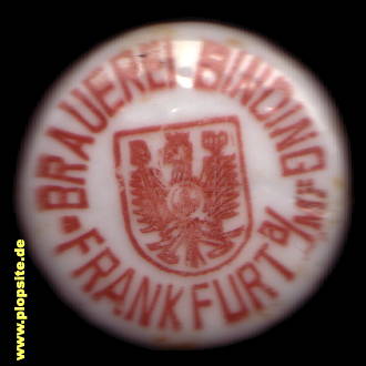 Picture of a ceramic Hutter stopper from: Brauerei Binding, Frankfurt / Main, Germany