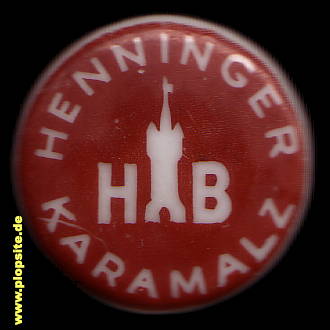 Picture of a ceramic Hutter stopper from: Henninger Brauerei Karamalz HB, Frankfurt / Main, Germany