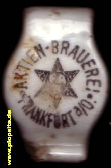 Picture of a ceramic Hutter stopper from: Aktien Brauerei, Frankfurt / Oder, Germany
