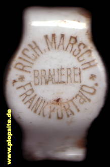 Picture of a ceramic Hutter stopper from: Brauerei Richard Marsch, Frankfurt / Oder, Germany