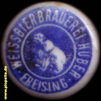 Picture of a ceramic Hutter stopper from: Weißbierbrauerei Huber  , Freising, Germany