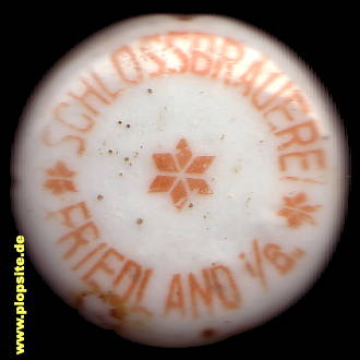 Picture of a ceramic Hutter stopper from: Schloßbrauerei, Friedland / Böhmen, Frýdlant, Frýdlant v Čechách, Czech Republic